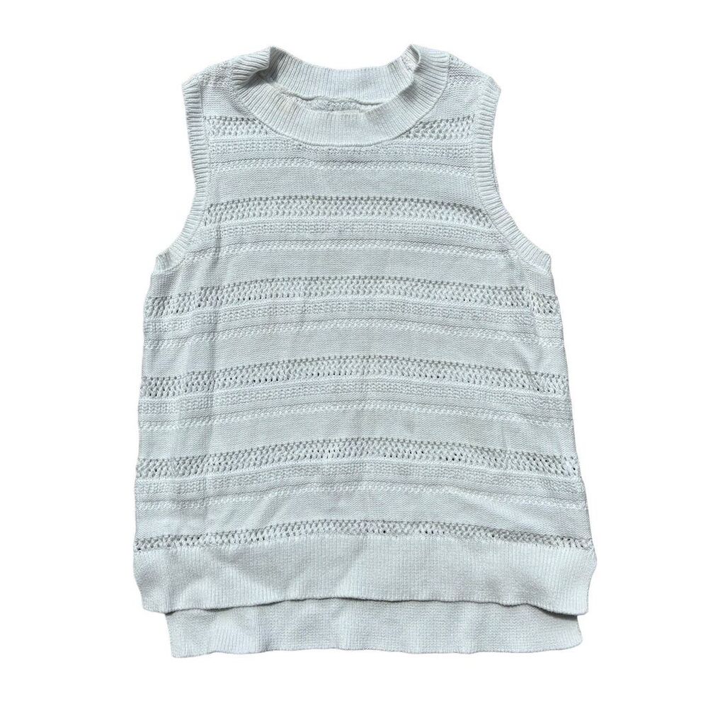 Joie Women's Sleeveless Knit Sweater top White Size S